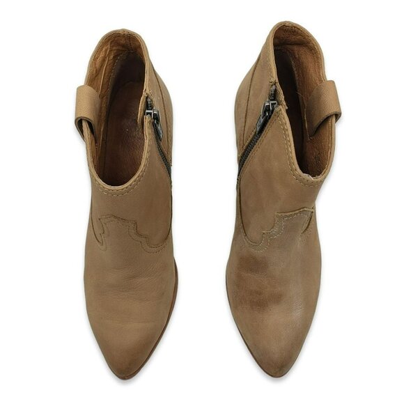 Frye Reina Ankle Bootie Womens 6.5 Brown Leather Western‎ Zipper - Picture 7 of 10